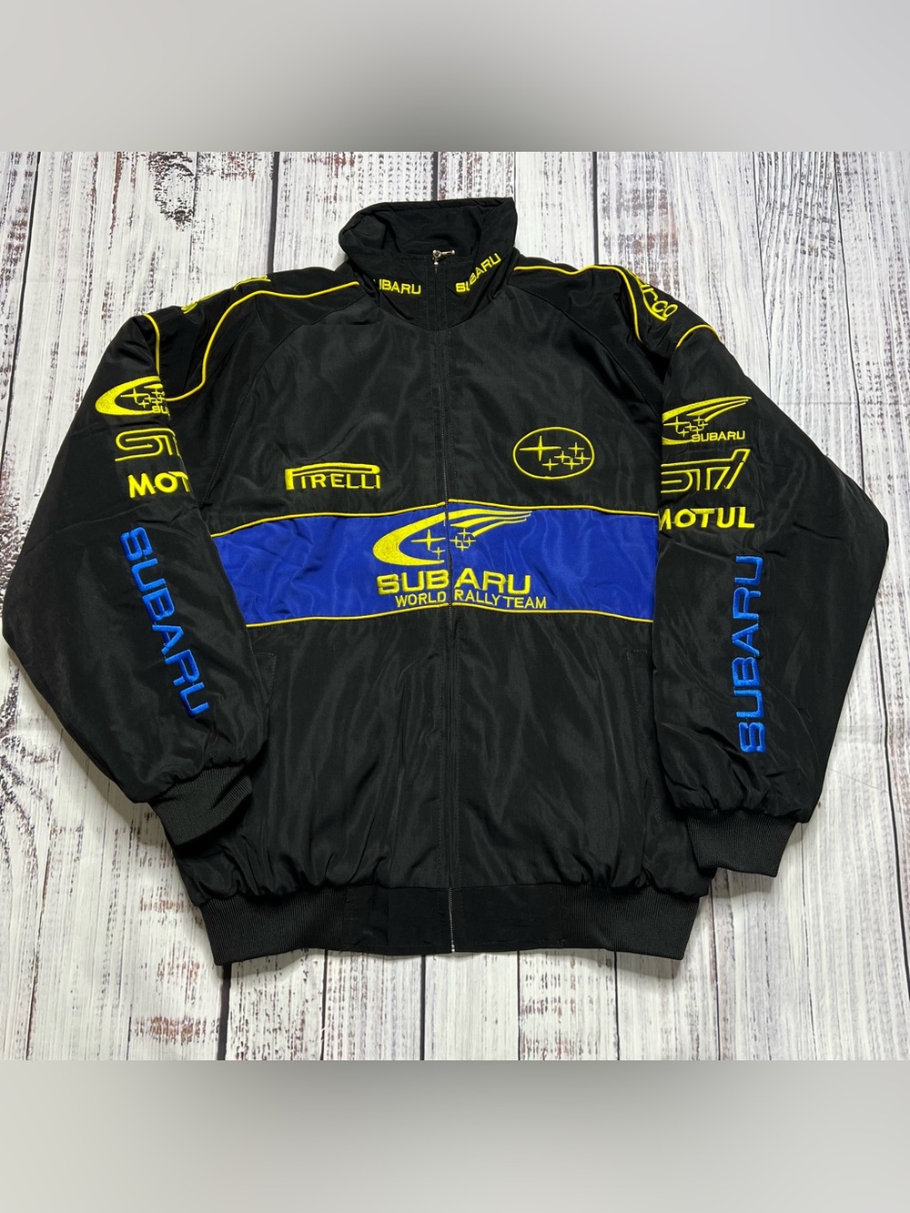 Jackets 4 Racing Subaru Black & Blue Racing Puff Jacket - Picture 5 of 16
